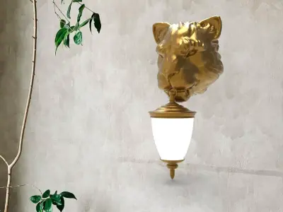 Lion Head Wall Lamp 3D print model order
