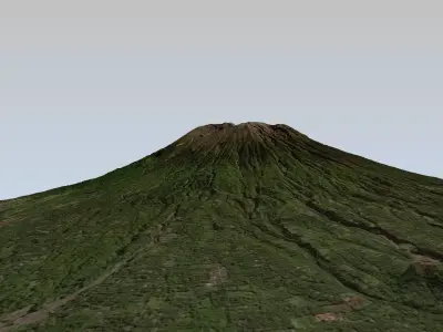 Mount Agung volcano Bali 3d model Low-poly 3D model