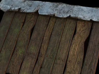 Water Well Low-poly 3D model 8