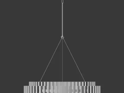 Phoebe 48 Round LED Crystal Chandelier Antique Brass 3D model