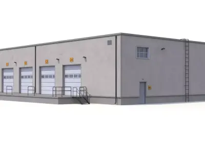 Warehouse Building 23 PBR Low-poly 3D model