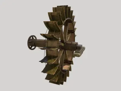 Water Mill Wheel 3D model