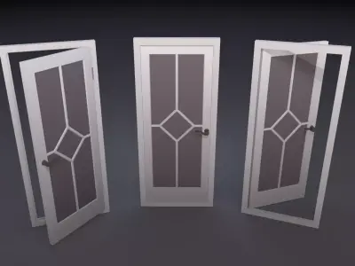 Door Pack - color customization - low poly Low-poly 3D model