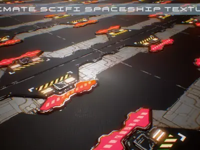 PBR Sci-Fi Spaceship Texture 53 Low-poly 3D model
