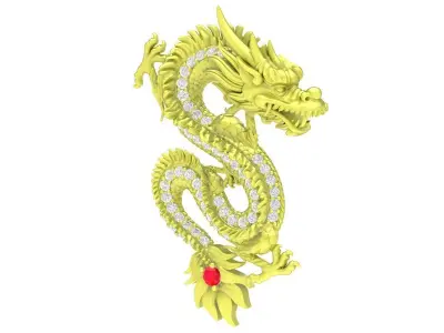 Chinese Dragon S Shape Pendant 3D Jewelry Model 3929 3D print model