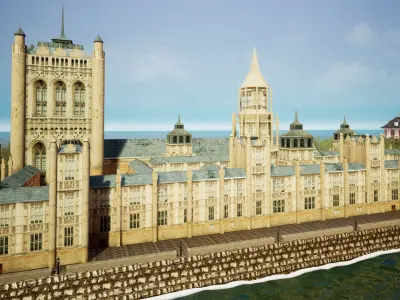 Palace of Westminster and Big Ben Low-poly 3D model Low-poly 3D model