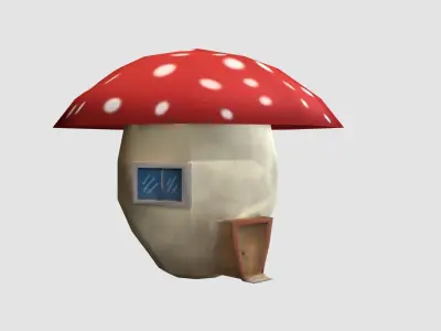little mushroom house  Low-poly 3D model