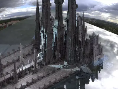 Sci-Fi City winter Kit bash  3D model