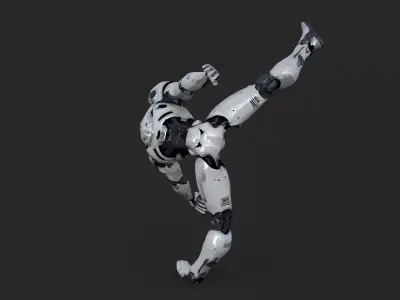 Humanoid Robot Animation Low-poly 3D model