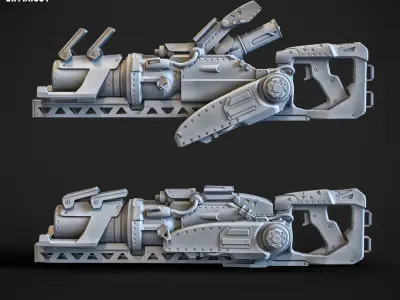 Superhot Launcher 100mm scale 3D Printable 3D print model