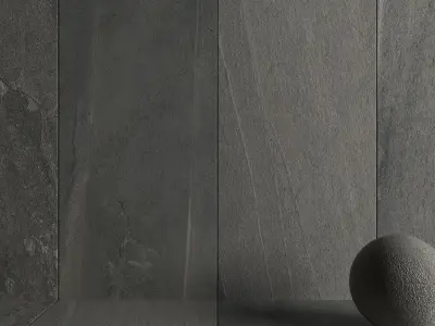 Stone Wall Tiles Santorini Fume 120x270 Set 3 Texture