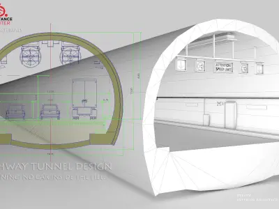  HIGHWAY OTOBAN TUNNEL DESIGN Low-poly 3D model