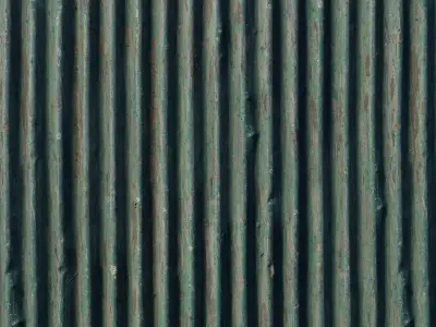 Green Corrugated Metal Texture