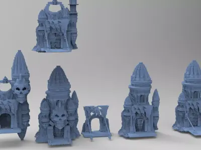 Witches Scull Ravenwood rock Collection 3D model