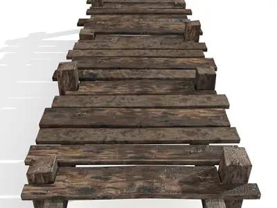 Old wooden pier 3D model