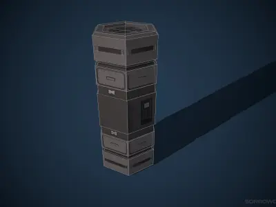 Sci-fi Container Set Low-poly 3D model