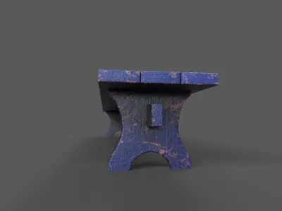 Street Bench Low-poly 3D model