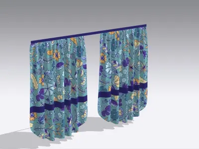 Curtain Low-poly 3D model