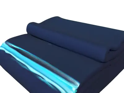 Modern Folded Blue Blanket Low-poly 3D model