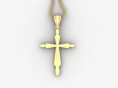 Light Gold 18K Cross Pendant 2CP051 3D print model