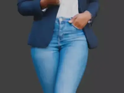 Black woman suit tablet 3D model