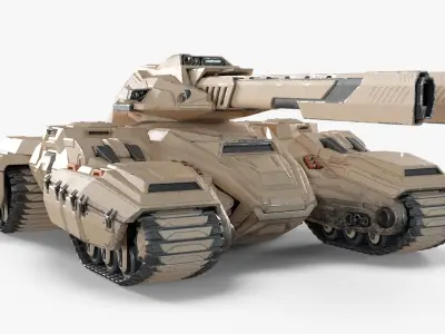  Sci Fi Artillery Battle Tank Sand Color 