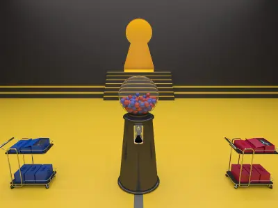 Squid Game season 3 Maze gashapon game draw lots scene  3D model