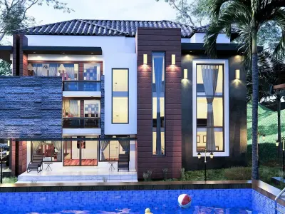 MODERN VILLA DENDOBRIUM MACROPHYLLUM 3D model