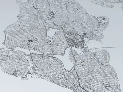 Seattle Road Network and Streets 3D model