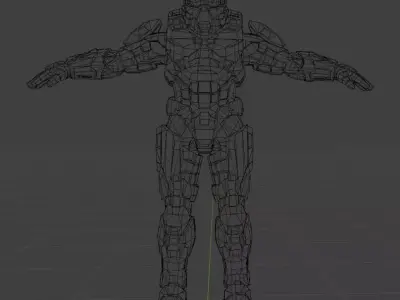 Halo game sci fi character low poly Low-poly 3D model