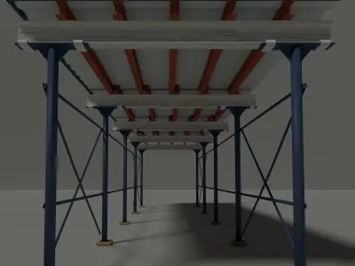 NYC Sidewalk Shed Low-poly 3D model