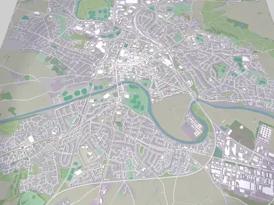 Cityscape Hereford Great Britain  3D model