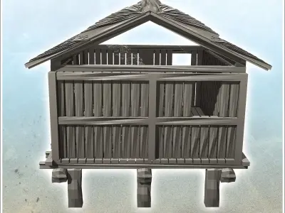 Tropical house on stilts with access ladder 11 - Pirate Jungle I 3D print model