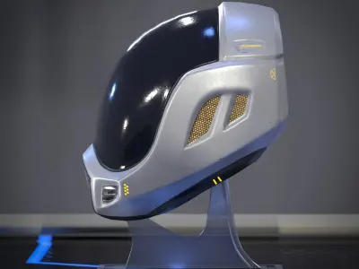 Sci-fi helmet Low-poly 3D model purchase