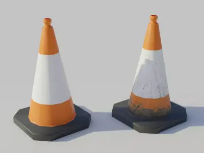 Traffic Cone - Low Poly PBR Low-poly 3D model