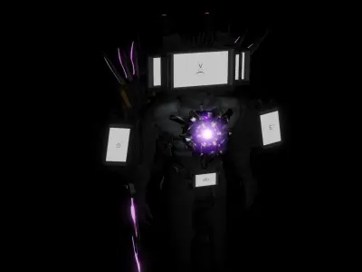 Skibidi Toilet Upgraded  Titan TvMan  Low-poly 3D model