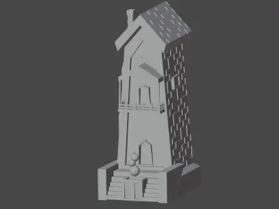 house or school carton 3D model