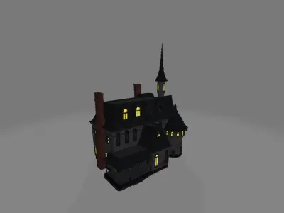 haunted house Low-poly 3D model