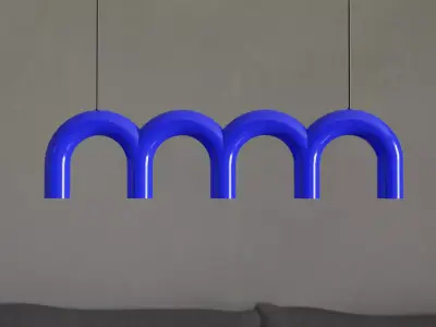 Arch Suspension Light modern ceiling lamp fully editable 3D model