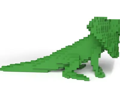 Frilledlizard Minecraft Voxel Low-poly 3D model