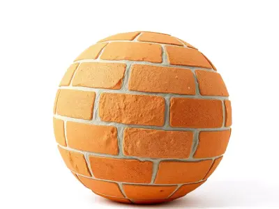 Terracotta Brick Wall Rough HQ PBR Textures Set Texture