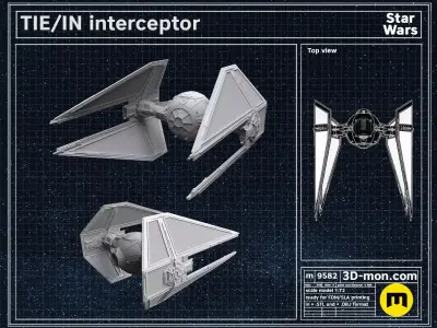 TIE IN interceptor 3D print model