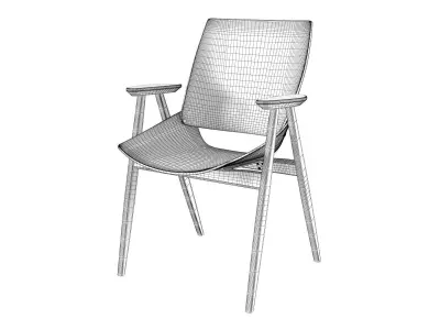 Shell Wood Armchair 3D model