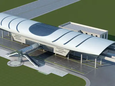 Light Rail Station 05 3D model