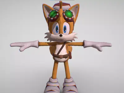 Tails Xmas - Sonic Dash 2 - Sonic Boom - Sonic The Hedgehog Low-poly 3D model
