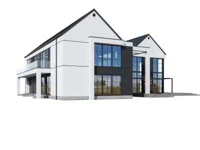 Modern house Buffalo 3D model
