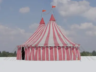 Circus Tent Low-poly 3D model