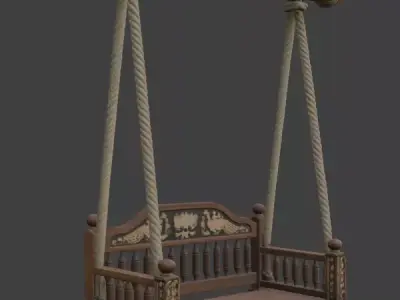Wooden Swing 3D model