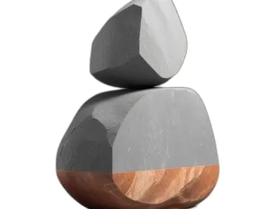 Abstract Stone Stacked Balance Decor Low-poly 3D model