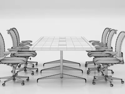 Conference Meeting Room Furniture 03 3D model